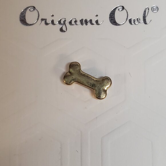 Origami Owl - Brand New Gold Bone Charm with Swarovski Crystals - Picture 2 of 2